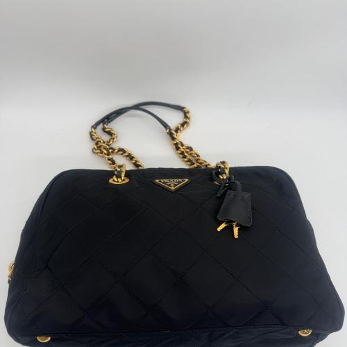 Prada Quilted Tessuto Nylon Chain Shoulder Bag