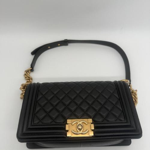Chanel Black Quilted Leather Boy Flap Bag