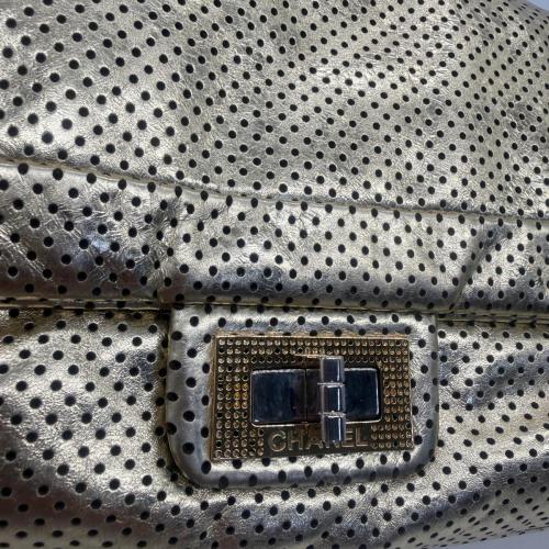Chanel Metallic Perforated Calfskin Reissue 2.55 Drill Flap Bag photo 4