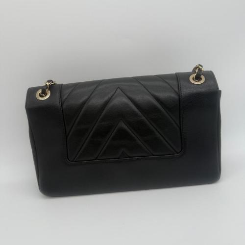 Chanel Black Chevron Leather Mademoiselle Flap Bag photo 2