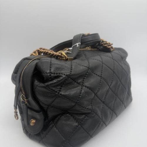 Chanel Black Quilted Bowling Bag photo 6