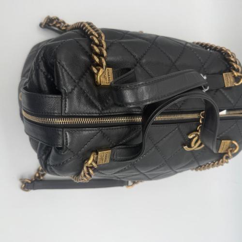 Chanel Black Quilted Bowling Bag photo 8