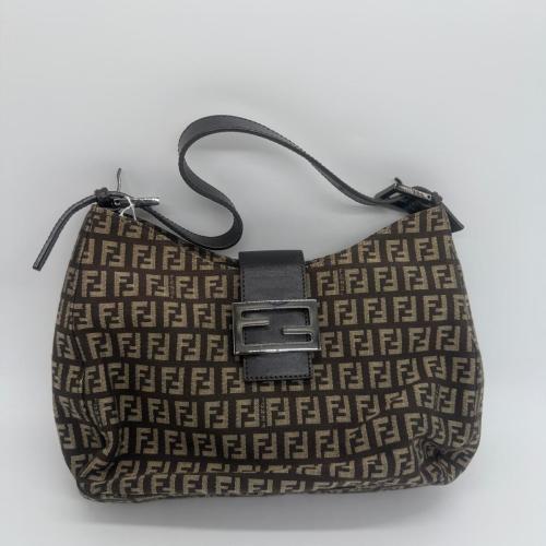 Fendi Brown Zucchino FF Shoulder Bag