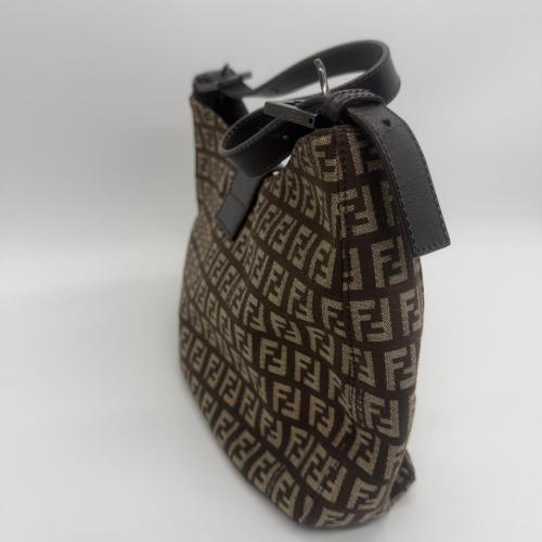 Fendi Brown Zucchino FF Shoulder Bag photo 6