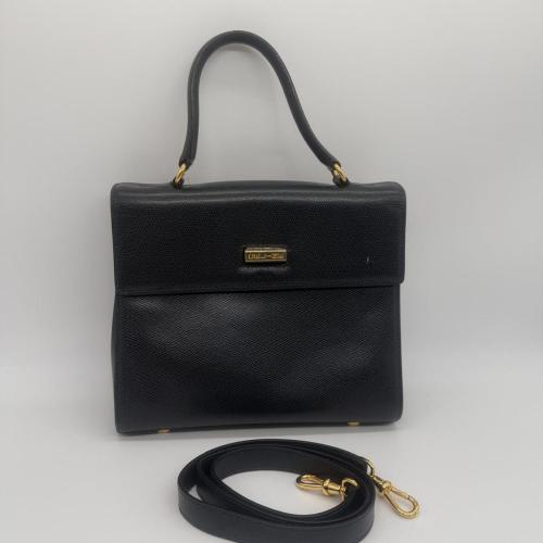Celine Black Leather Handbag With Strap
