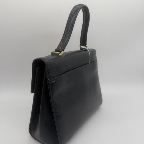 Celine Black Leather Handbag With Strap photo 7