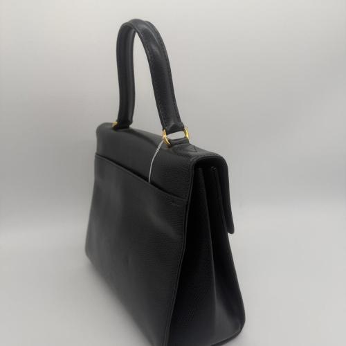 Celine Black Leather Handbag With Strap photo 8