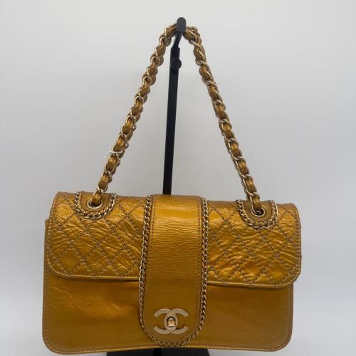 Chanel Metallic Gold Patent Madison Flap Bag