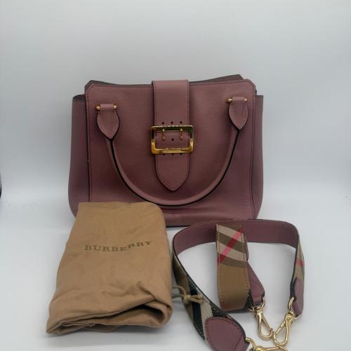 Burberry Soft Grain Leather Buckle Tote Bag