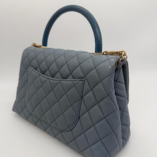 Chanel Blue Quilted Leather Top Handle Bag photo 8