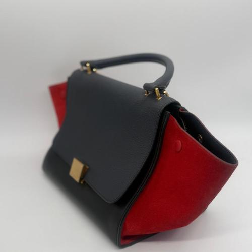 Celine Tri-Color Leather Trapeze Handbag photo 6