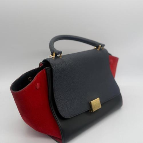Celine Tri-Color Leather Trapeze Handbag photo 7