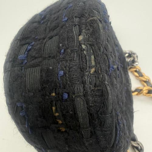 Chanel Black Tweed Chanel 19 Round Clutch with Chain photo 3