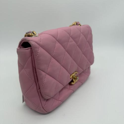 Chanel Pink Quilted Shoulder Bag photo 7