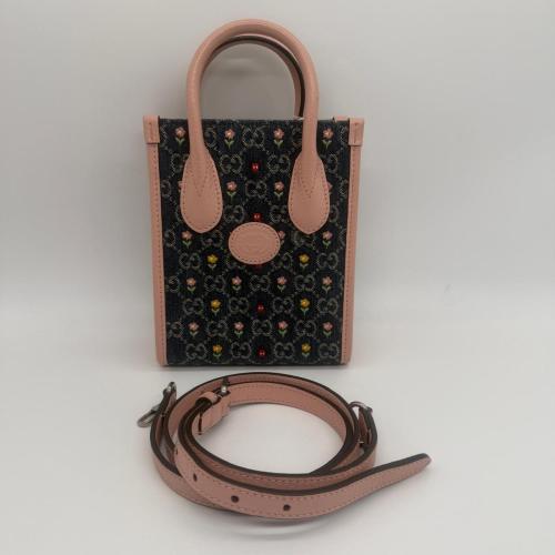 Gucci GG Denim Flowers Tote