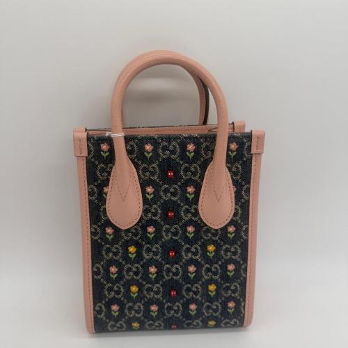 Gucci GG Denim Flowers Tote photo 3