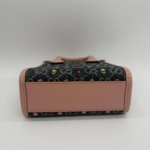 Gucci GG Denim Flowers Tote photo 4