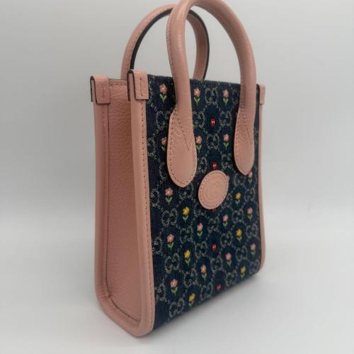 Gucci GG Denim Flowers Tote photo 5