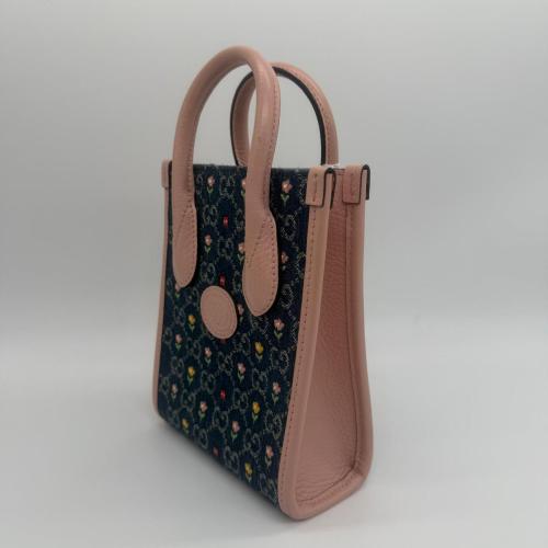 Gucci GG Denim Flowers Tote photo 6