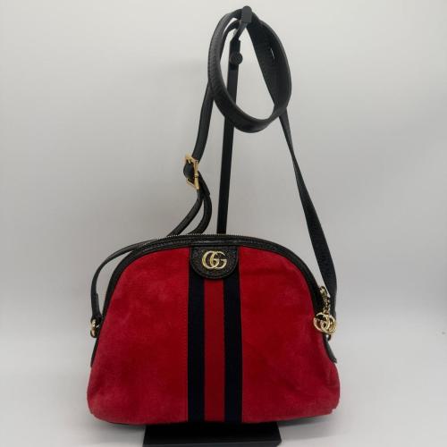 Gucci Red Suede Ophidia Shoulder Bag
