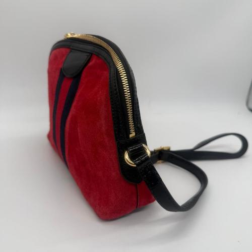 Gucci Red Suede Ophidia Shoulder Bag photo 6