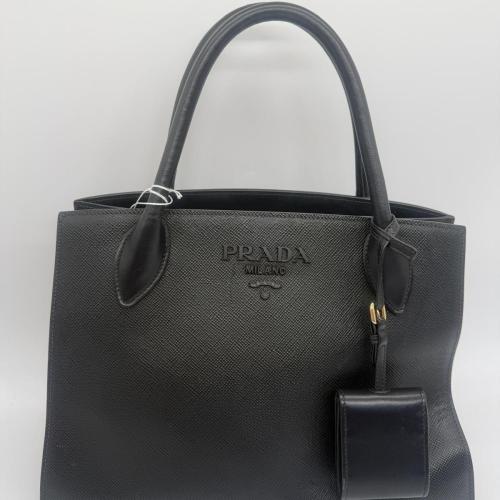Prada Saffiano Leather Tote Bag Black