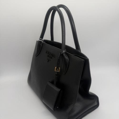 Prada Saffiano Leather Tote Bag Black photo 5