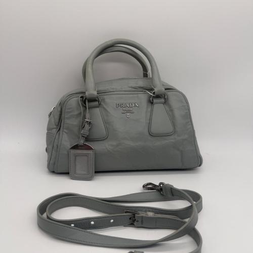Prada Grey Leather Handbag
