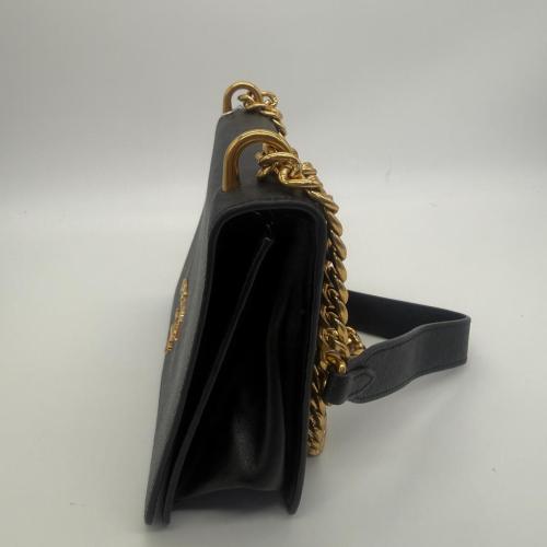 Prada Black Saffiano Leather Chain Crossbody Bag photo 5