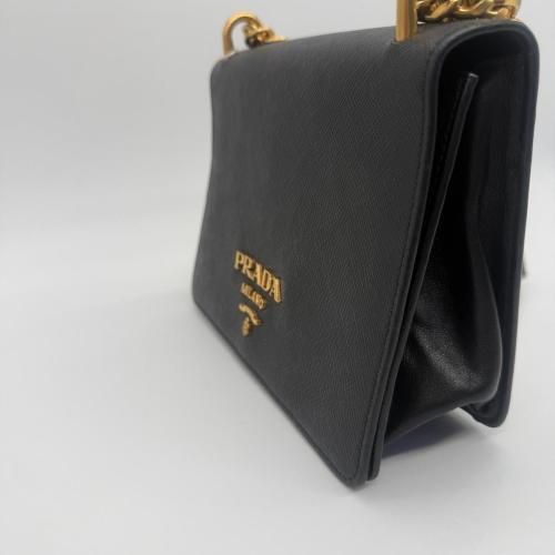 Prada Black Saffiano Leather Chain Crossbody Bag photo 6