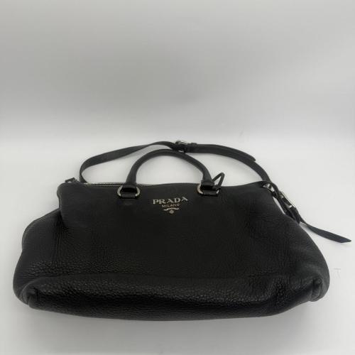 Prada Black Grained Leather Two-way Satchel