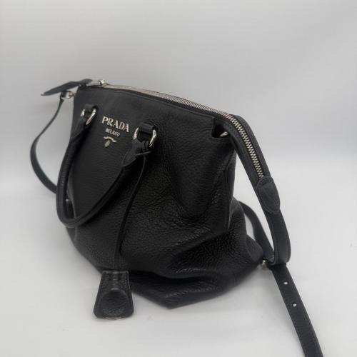 Prada Black Grained Leather Two-way Satchel photo 4