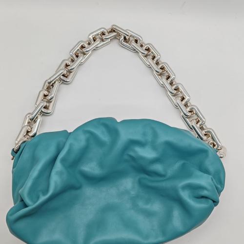Bottega Veneta Light Blue Lambskin Chain Pouch Bag