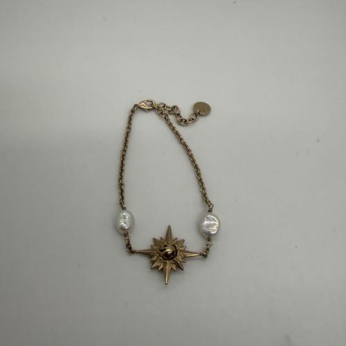 Christian Dior Gold Plated Bracelet With Pearl Accents