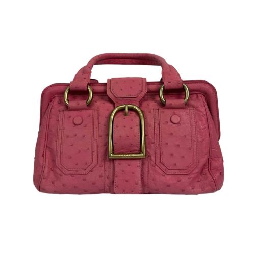 Celine Ostrich Leather Ella Frame Satchel