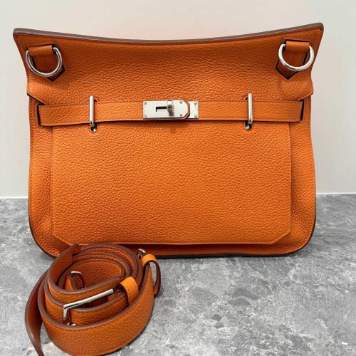 Hermès Jypsiere Mini Shoulder Bag, Orange, Palladium Hardware