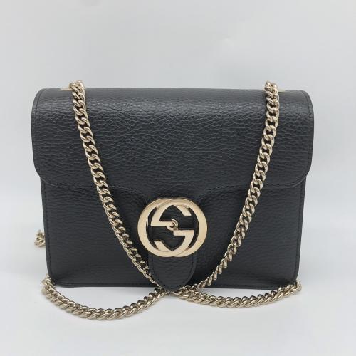 Gucci Interlocking G Shoulder Bag Black