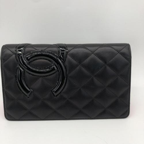 Chanel Cambon Quilted Leather Wallet Black