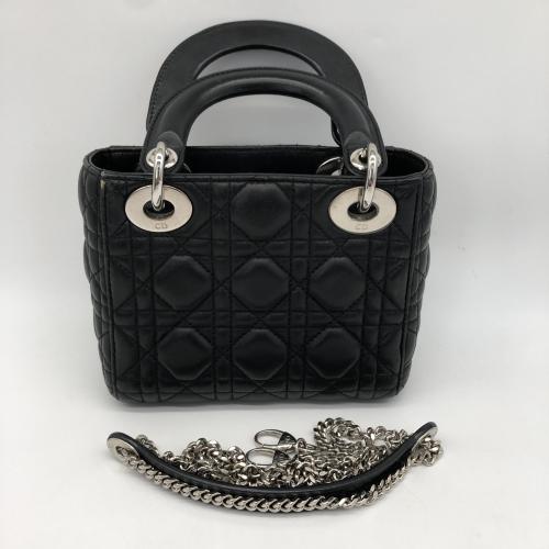 Christian Dior Black Leather Cannage Lady Dior Bag photo 2