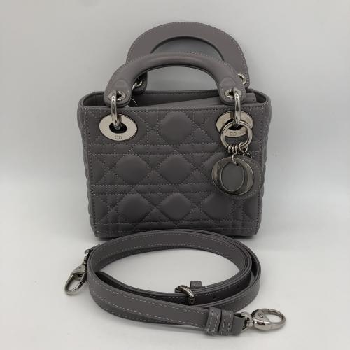 Christian Dior Grey Cannage Lady Dior Bag
