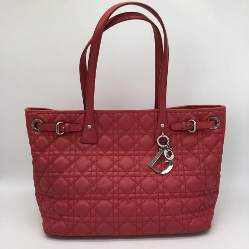 Christian Dior Red Cannage Quilted Panarea Tote Bag