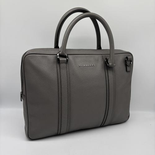 Burberry Grey Leather Briefcase photo 5