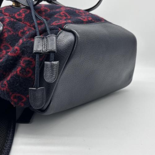 Gucci GG Monogram Wool Double-buckle Backpack photo 3