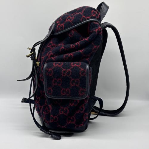 Gucci GG Monogram Wool Double-buckle Backpack photo 6