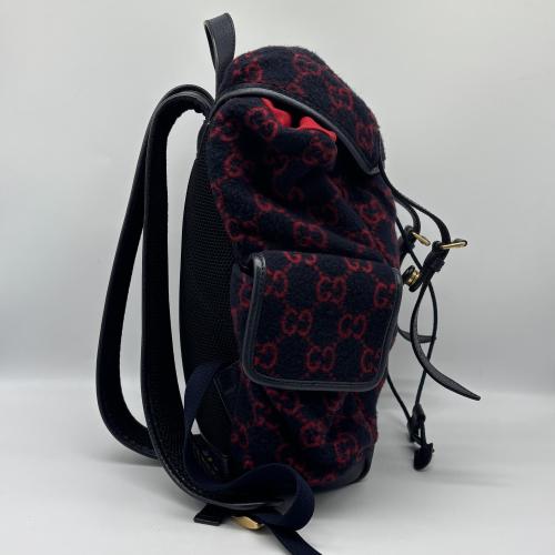Gucci GG Monogram Wool Double-buckle Backpack photo 7