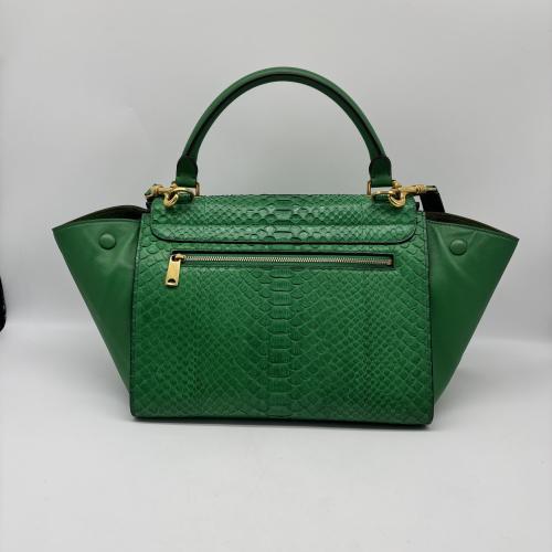 Celine Green Python Leather Trapeze Handbag photo 2