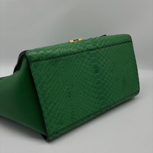 Celine Green Python Leather Trapeze Handbag photo 3