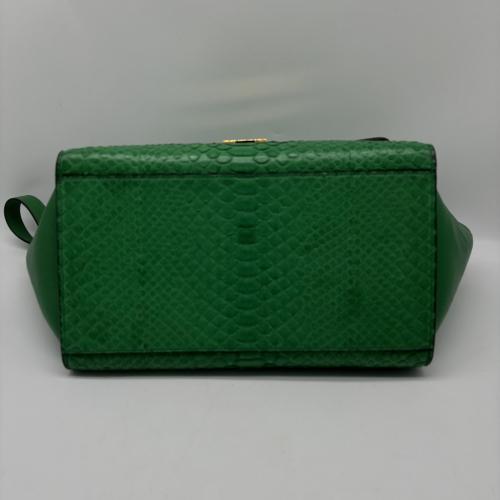 Celine Green Python Leather Trapeze Handbag photo 6