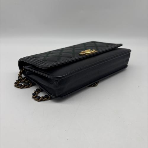 Chanel Quilted Lambskin Double Stitch Boy Wallet On Chain photo 3