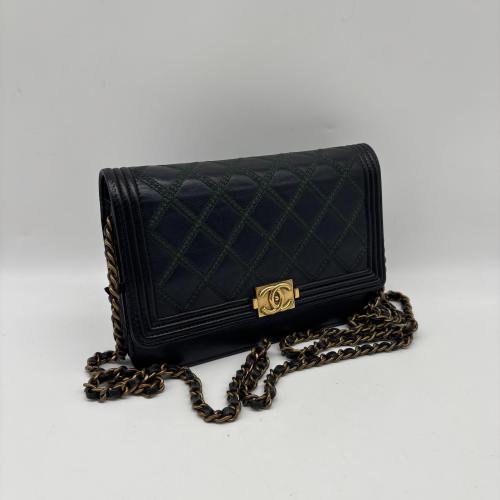 Chanel Quilted Lambskin Double Stitch Boy Wallet On Chain photo 5
